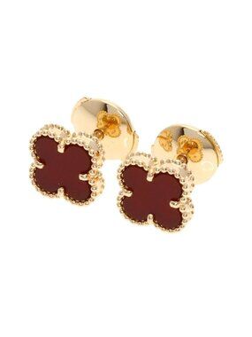 Van Cleef & Arpels Sweet Alhambra Canelian Earrings 18k Pink Gold